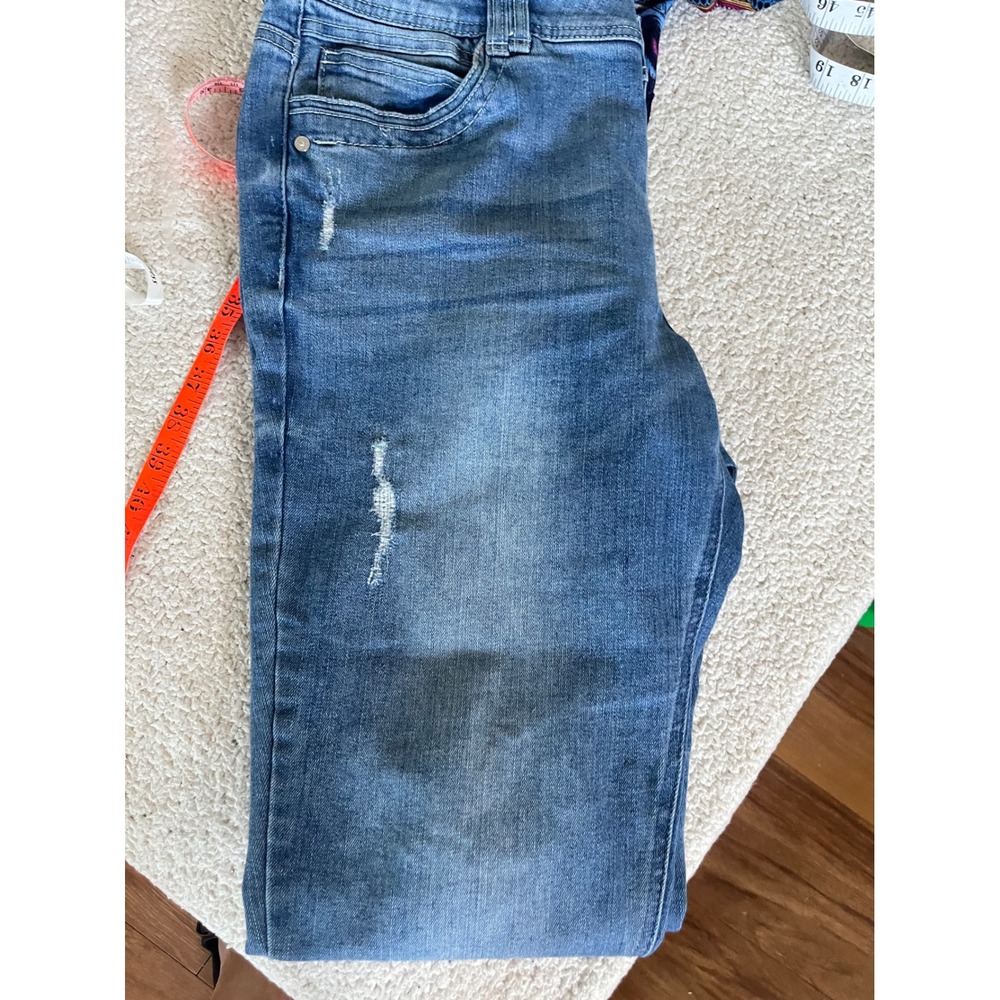 Democracy Ab Solution Skinny Jeans Womens 12 Medium Wash Distressed Ankle Denim - Picture 11 of 11